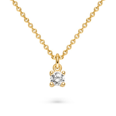 diamant kettenanhänger mit goldkette aus der cathedral collection von jan spille